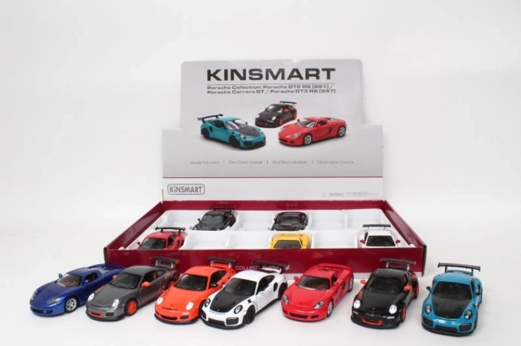 Porsche metal model car 13 cm with opening doors and pull-back drive