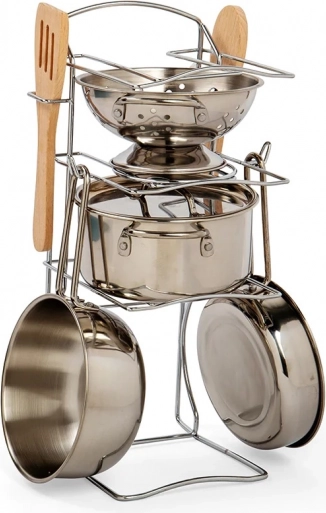 Children's Cookware Set on Stand Bigjigs Toys