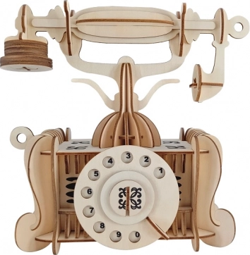 Wooden 3D Puzzle Old Telephone