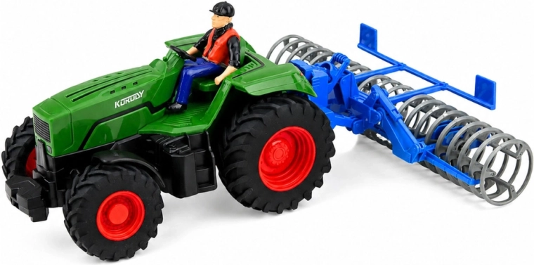 Realistic tractor + field roller set