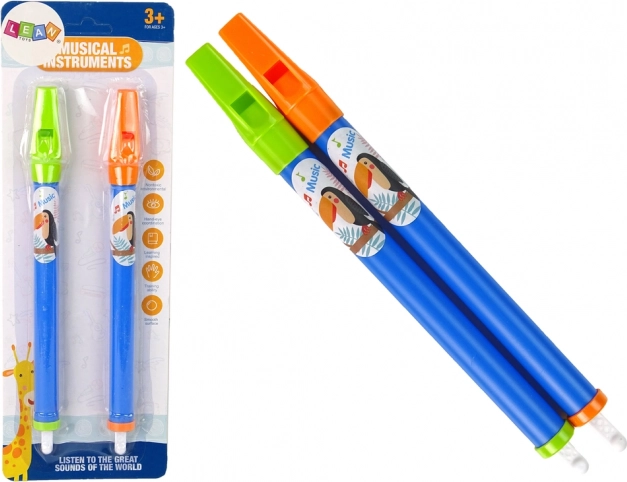 Lasteflöödid loomadega – sinine komplekt, 2 tk