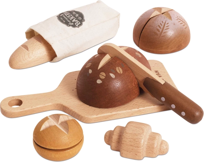 Wooden sliceable bakery set with knife Le Toy Van