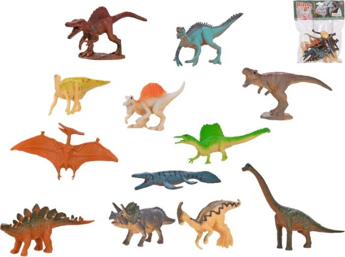 Dinosauruste figuuride komplekt 12 tk (6,5–10 cm) kotikeses