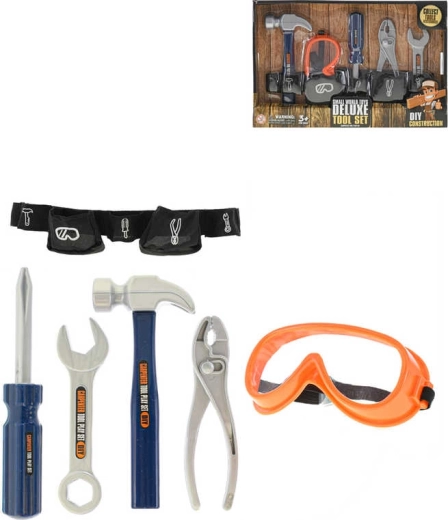 Children's tool set with belt and safety goggles - 1 set