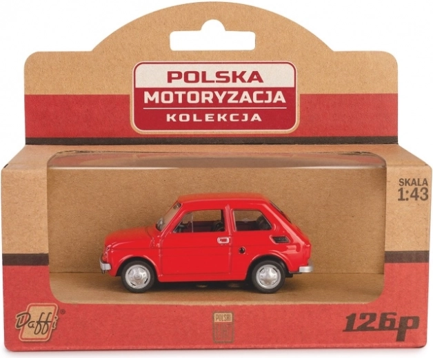 Metallist automudel Fiat 126p – punane 1:43