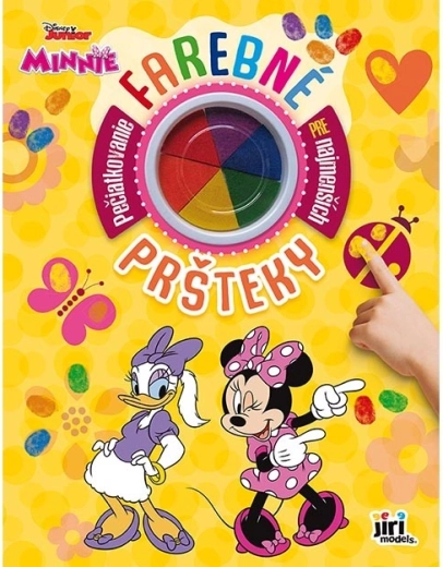 värvilised näpuvärvid Minnie Mouse’i raamatuga