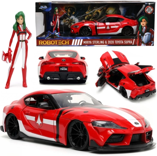 Metallist mudel ROBOTECH: Miriya Sterling & Toyota Supra 2020 1:24 koos figuuriga