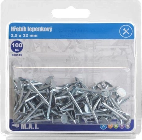 Tõrvapaberi naelad, tsingitud 32 × 2,5 mm (100 tk)