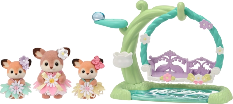 Sylvanian Families hirved lillekiigel – mängukomplekt 3 figuuriga