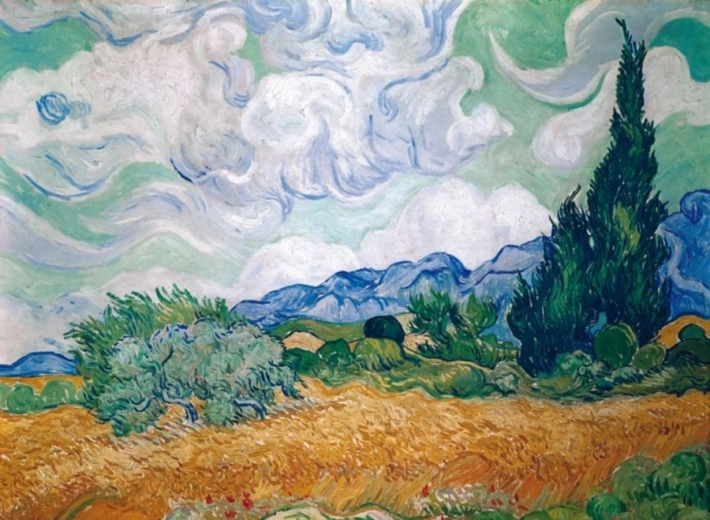 Puzzle Wheat Field with Cypresses 1000 Pieces
