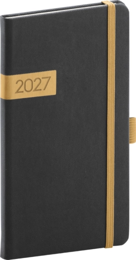 Notique taskudiar Twill 2027 must-kuldne 9 x 15,5 cm