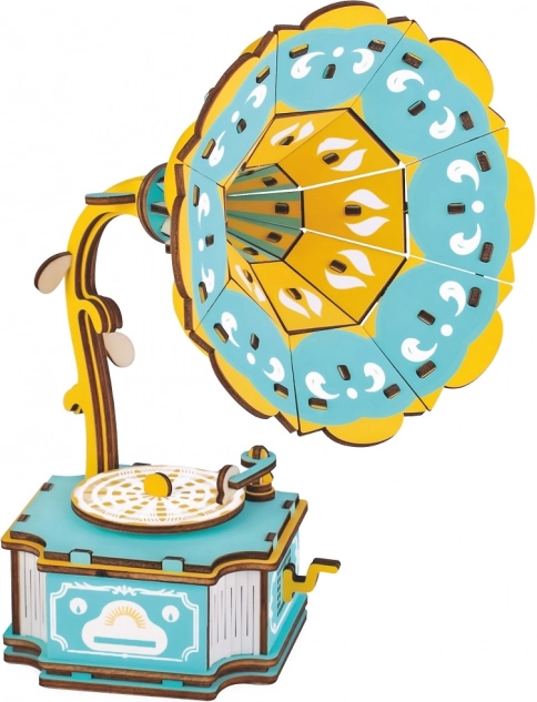 Woodcraft wooden 3D puzzle gramophone