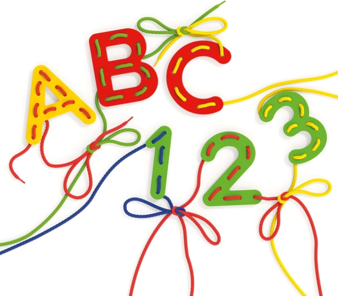 Quercetti tähtede ja numbrite läbipõimimine ABC + 123