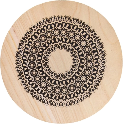 Wooden trivet with mandala 20 cm