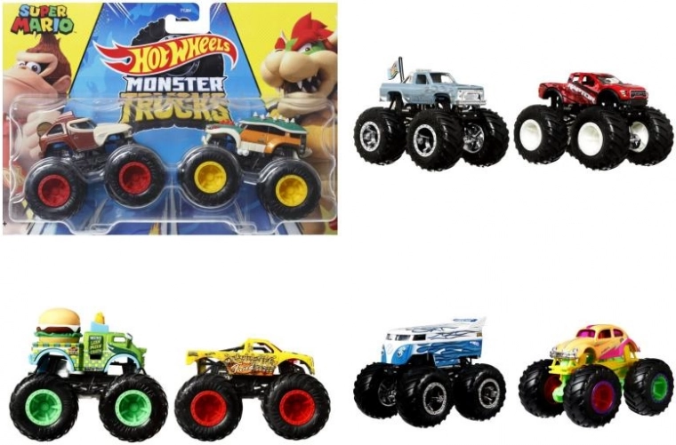 Hot Wheels Monster Trucks 1:64 kaheauto pakk – erinevad mudelid