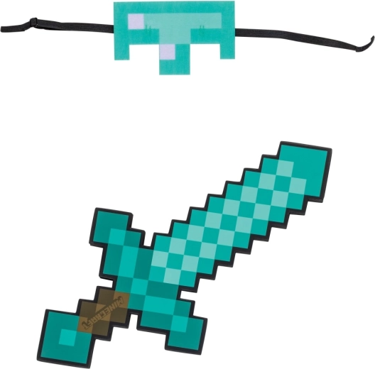 Minecraft costume set: mask and foam diamond sword Steve