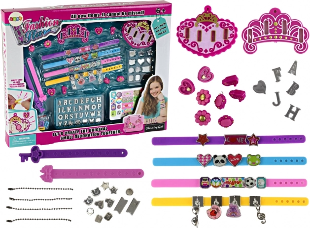 DIY creative kit for making bracelets with charms and letters