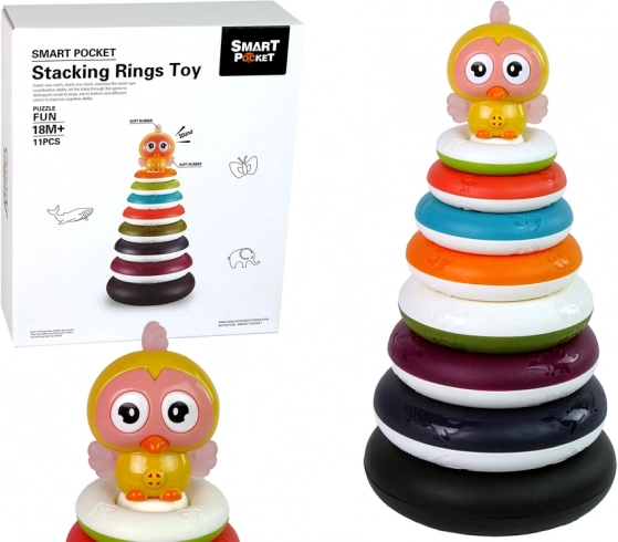 Colorful Stacking Pyramid with Rings and Duck