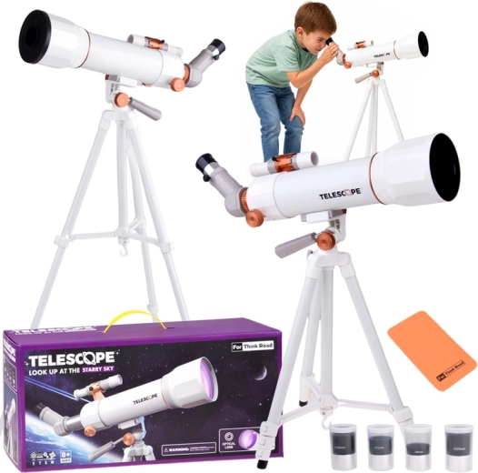 Laste teleskoop statiiviga kuni 107 cm, 4 okulaariga, 3× Barlow-läätse ja otsijaga