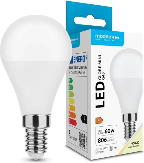 Modee LED-pirn Globe Mini G45 8,5 W E14 806 lm neutraalne valge