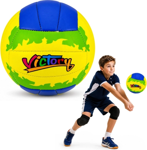 Treeningvõrkpall Victory kollane-sinine, suurus 5 (22 cm)