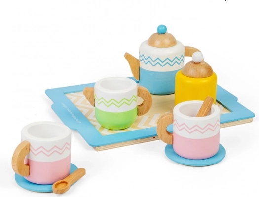 Bigjigs Toys puidust teeserviis kandikuga