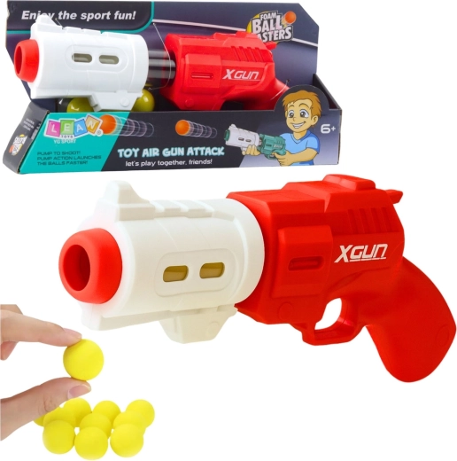 XGUN Foam Ball Blaster, Red, 6 pcs