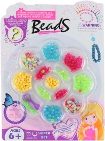 Set of colorful plastic beads for kids