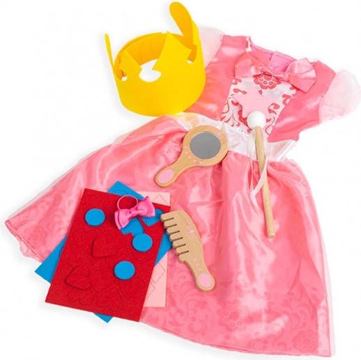 Bigjigs Toys kostüüm printsess – roosa kleit koos aksessuaaridega