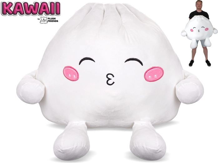 Plush Friends Kawaii plush bao dumpling with a pouty mouth 60 cm