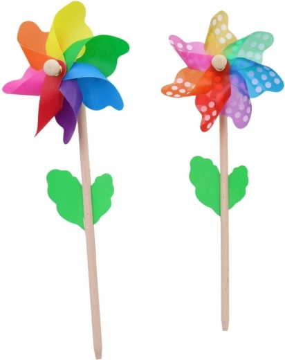 Pinwheel 14 cm with wooden stick, 3 types