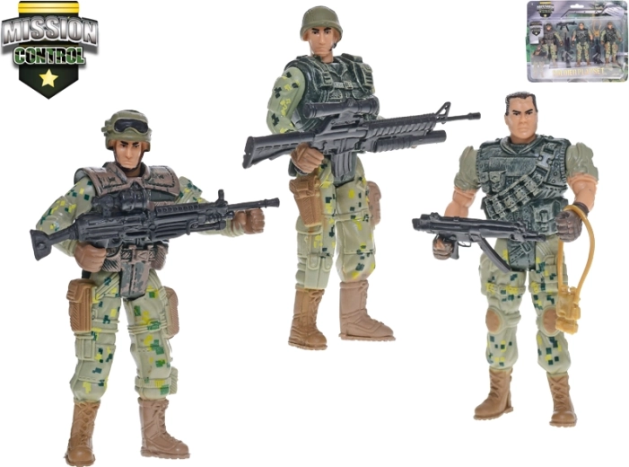 Mission Control Soldier Set 10 cm – 3 Figures with Weapons