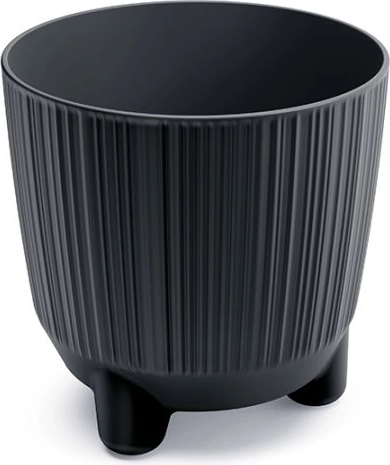 Anthracite planter with legs 12.6 cm