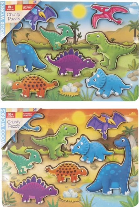 Puidust dinosauruste sobituspuzzle