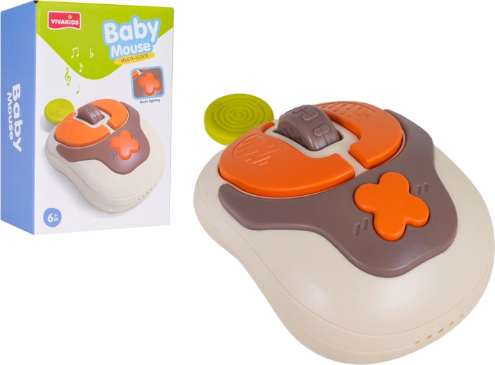 Interactive computer mouse toy with teether for babies 6+ months - 1 piece