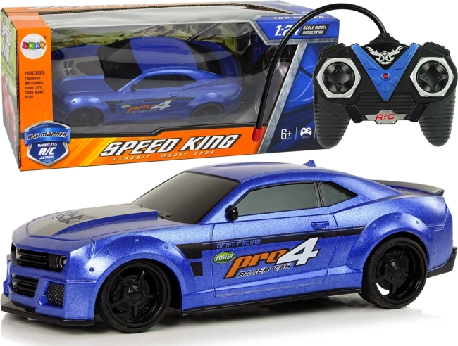 RC sportauto 1:24 sinine, toonitud klaasidega