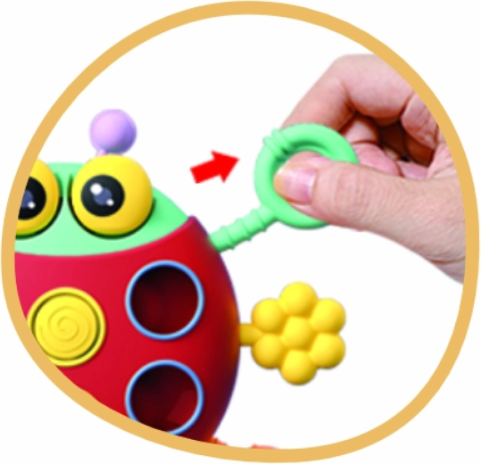 Pull and spinning elements for cause-and-effect learning