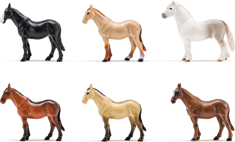 6 realistliku hobuse komplekt