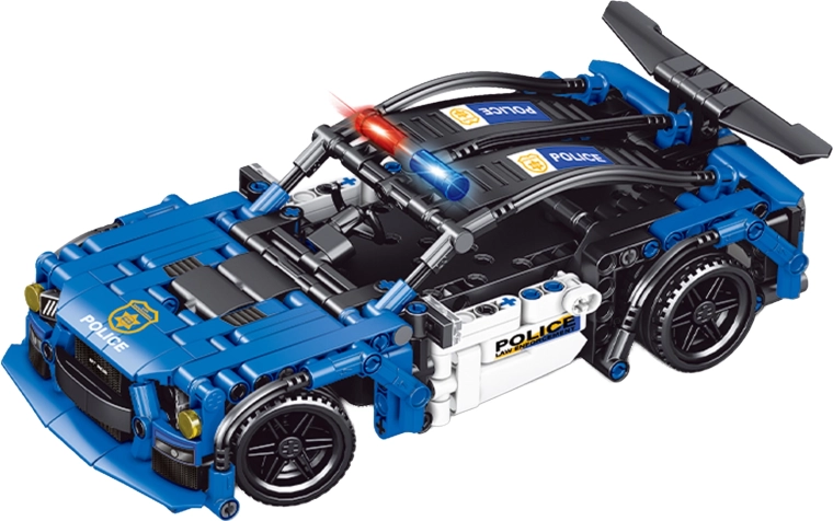 Kaugjuhtimisega politsei RC-auto ehituskomplekt, 24,5 cm