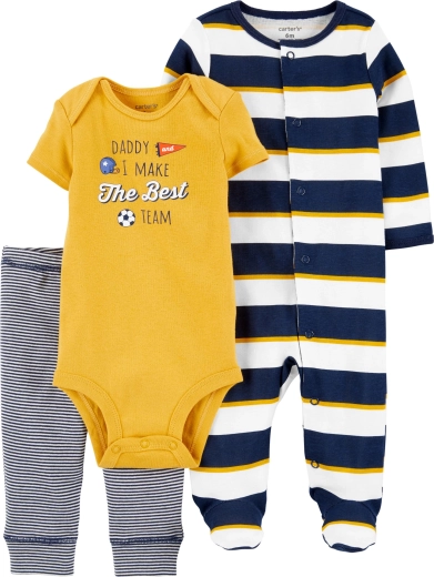 Carter’s 3-piece baby set Daddy – romper, short-sleeve bodysuit and sweatpants