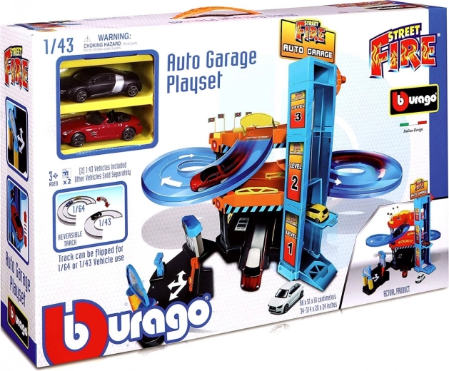 Bburago allasõiduga autogaraaž laskumise ja liftiga 1:43