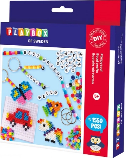 PLAYBOX triikimispärlid – komplekt helmeste, käevõrude ja ripatsite valmistamiseks, 1550 tk