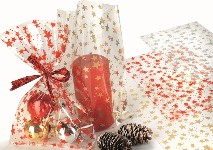 Cellophane Bag 16 × 25 cm Transparent Star