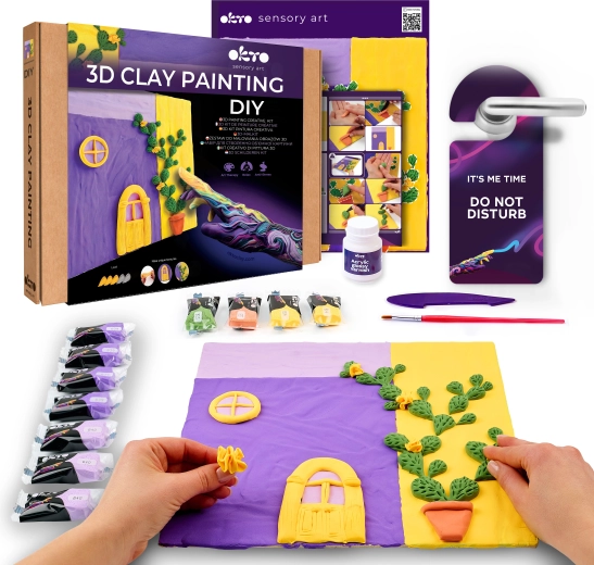 Okto art set for clay painting Lavender Noon 30 × 30 cm