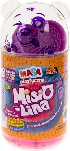 Misiolina plastiliin – roosa ja lilla komplekt vormidega