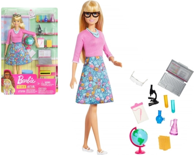 Barbie õpetaja nukk sülearvutiga