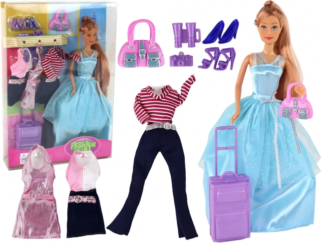 Doll with Accessories and Travel Set