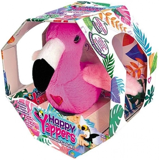 Interaktiivne plüüsflamingo Happy Yappers – rääkiv ja liikuv USB-ga mänguasi