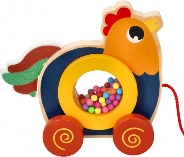 Wooden Pull Toy Kogucik Kukuryku