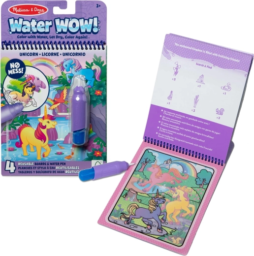 Melissa & Doug Water Wow water coloring book Unicorns with water pen